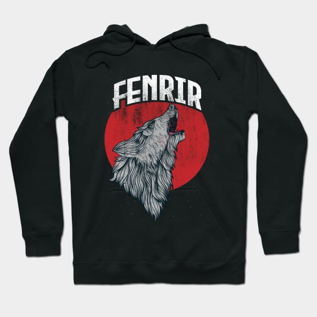 Fenrir Funny Wolf Gift Hoodie by CatRobot